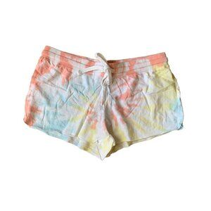 Dreamsicle Tie Dye Shorts Women’s Medium Cotton Blend Drawstring Raw Hem NWT